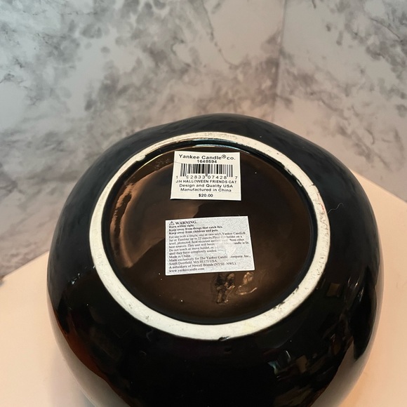 WITCHES BREW LARGE YANKEE CANDLE JAR & Black Cat Jar Candle Holder Halloween - Picture 5 of 7
